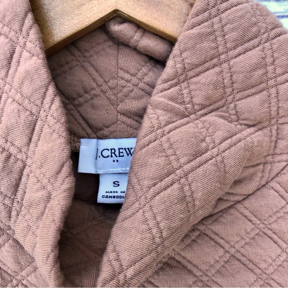 J. Crew Quilted Mockneck Pullover camel - Picture 7 of 11